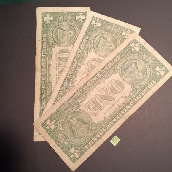 1957 Blue Seal Silver Certificates-3 notes - Picture 4 of 4